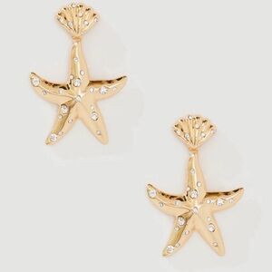 8 Other Reasons Revolve Gold Starfish Ocean Earrings with Rhinestones
